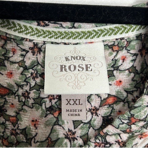 Knox Rose Top Shirt Womens Floral Flowy Boho Blouse Short Sleeve Plus Size XXL - Picture 3 of 8